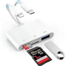 Leitor De Cartão De Memória 3 Em 1 , Adaptador USB OTG E SD Para Dispositivos i-Phone , C A