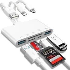 Leitor De Cartão De Memória 5 Em 3 , Adaptador USB OTG E SD