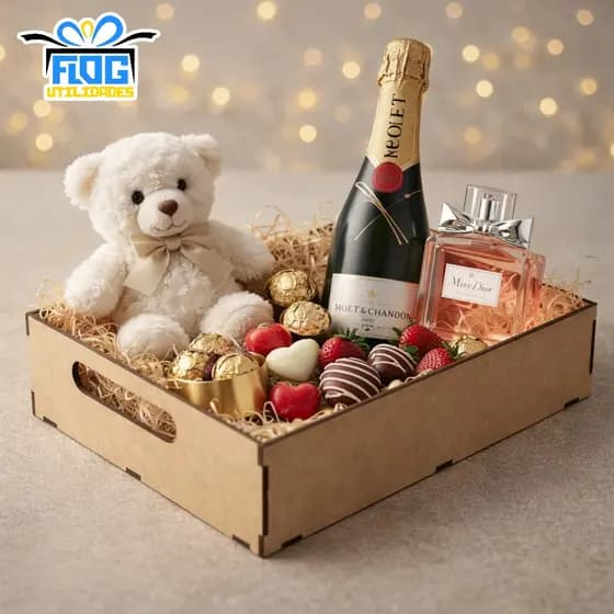 Kit Bandejas Lisa VARIAÇÕES MDF - Cesta / Caixa De Presente - Decoração / datas festivas - Lembrancinha  Dia das maes