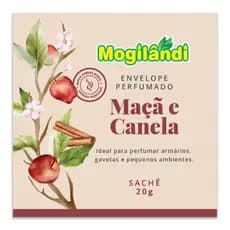Kit 2 Envelopes Perfumados Maça e Canela Mogilândi Sache 20g Gavetas Armários Guarda Roupas