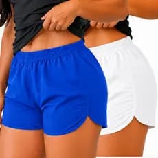 Kit 02 Short Feminino Tactel Academia Treino Corrida Praia Casual Praia