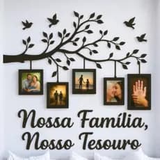 Quadro Porta Retrato Parede Decorativo MDF 10x15 Árvore Molduras Foto Família