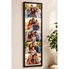 Porta-Retrato Painel de Parede com 5 Fotos Personalizável Decorativo Vertical Preto para Sala e Quarto