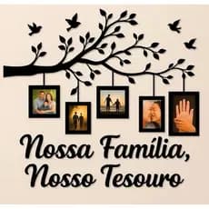 Porta Retrato Família MDF Frase Nossa Família Nosso Tesouro Decoração Sa