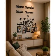 Quadro Decorativo Árvore da Família com Fotos – Nossa Família Nosso Tesouro