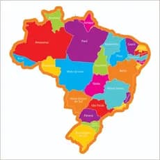 Quebra Cabeça Mapa Brasil e Regiões De Madeira Grande