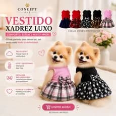 Vestido de Inverno para Pet, em tecido Soft, super Confortável, quentinho e estiloso, tamanhos, PP, P, M , G e GG.