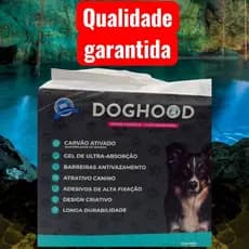 KIT COM 03 TAPETES HIGIÊNICOS DOGHOOD PARA CÃES DE CARVÃO ATIVADO, NA COR PRETA. PACOTE COM 30 TAPETES 80X60 CM.