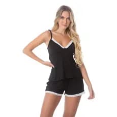 Baby Doll Short Doll Conjunto Feminino em Renda Shortinho Pijama de Calor Pijama de Alcinha