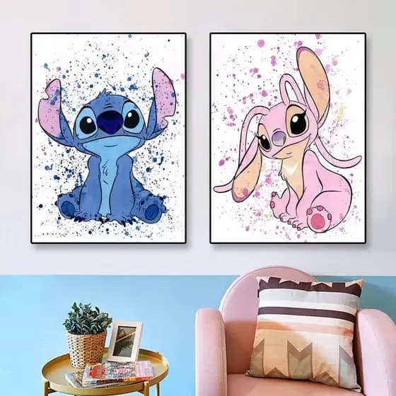 Quadros Little Sticht Decoração de Quarto Infatil Casa Moderno 2 Peças