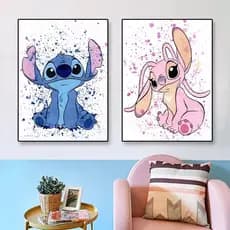 Quadros Little Sticht Decoração de Quarto Infatil Casa Moderno 2 Peças