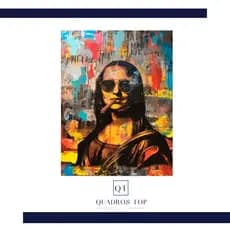 Quadro Decoração Quarto Sala Escritório Mona Lisa Abstrata Colorido 1 Peça