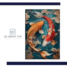 Quadro Decorativo Carpas Cultura Japonesa 1 Peça 80x60