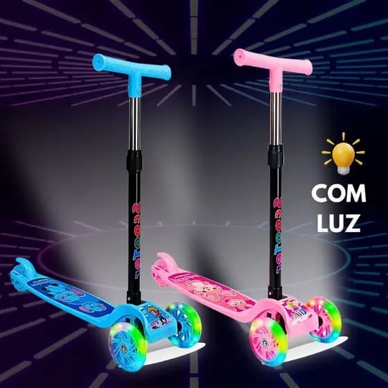 Patinete Infantil 3 Rodas De Led Dobrável Scooter Crianças novo nova