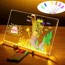 Quadro De Notas Led Com Cores, Mensagens Acrílico Iluminado Apagamento Seco Brilhante Luz 15x15, 20x20 , 30x20 novo nova
