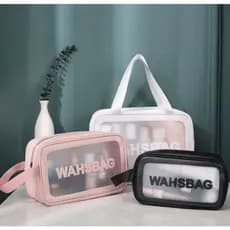Kit 3 Bolsas Necessaires Washbag Transparente À Prova d’água novo nova