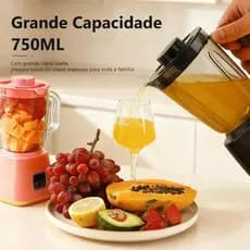 Liquidificador Portátil 750ml – 10 Lâminas Turbo, Recarregável USB com Segurança Inteligente novo
