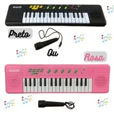 Piano Teclado Eletrônico 32 Teclas Infantil Musical Com Microfone