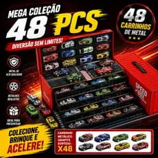Kit 48 Carrinhos de Fricção com Pista – Brinquedo Educativo e Colecionável em Contêiner