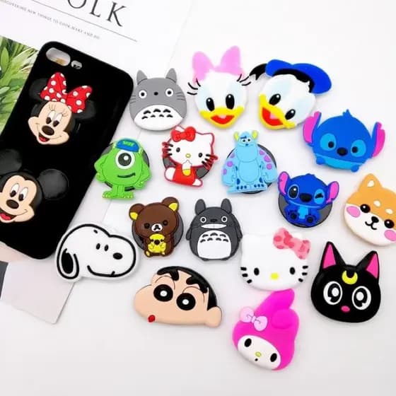 Suporte para celular Pop Sockets Push Pop de personagens fofinho apoio de dedo