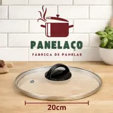 Tampa de Vidro Temperado 20 cm com Puxador para Panelas e Frigideiras