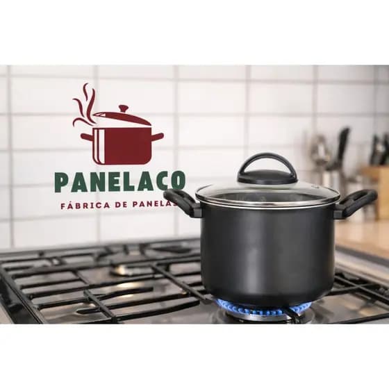 Caldeirão Panela 2300L 16cm com tampa de vidro 5 camadas antiaderente