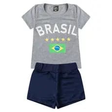 Conjunto Infantil Menina Brasil Copa do Mundo Iaia