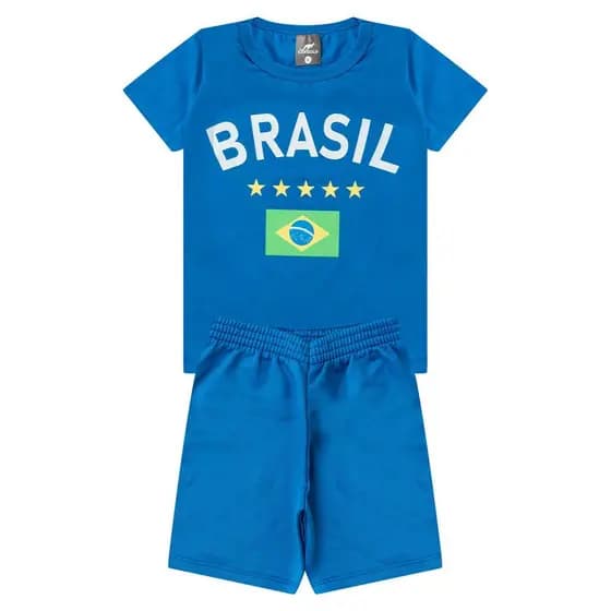 Conjunto Infantil Menino Brasil Copa do Mundo Kangulu