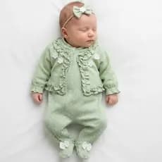 Roupa Macacão Menina Manga Longa Bebê Kids Clarice Malha 100% Algodão