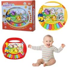 Teclado Infantil de Animais Musical com Teclas Coloridas e Sons Interativos para Crianças e bebes