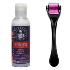 Dermaroller + Tônico Capilar P/ Queda Fibrosante De Cabelo