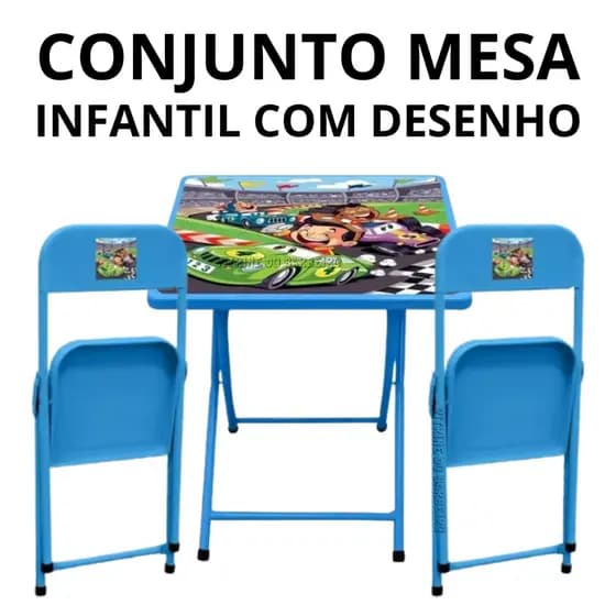 Mesinha Conjunto Infantil Com 2 Cadeiras Pintura e Desenho!!