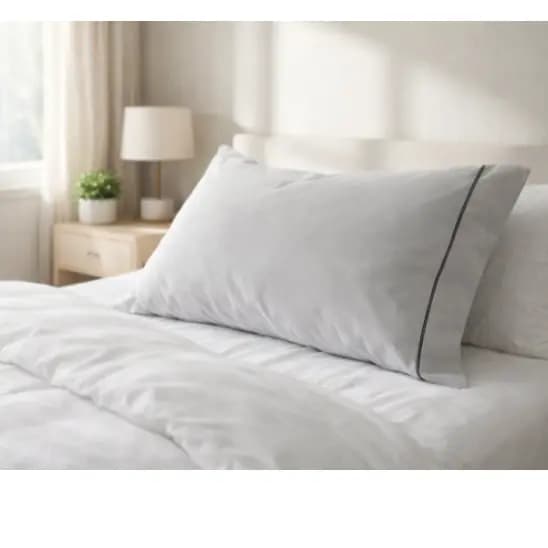 Super Fronha 230 fios 1 Aba Premium 50cmx90cm Cor Branco com Detalhe Friso Grafite