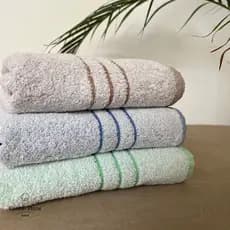 Kit 3 Toalhas de Praia Algodão 440g/m² Marrom, Verde e Azul - Coleção Acqua
