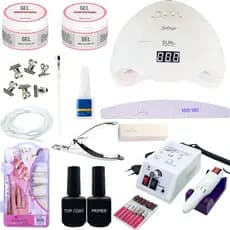 Kit De Unha Para Iniciantes Gel Completo Cabine Lixadeira Eletrica 20.000 RPM