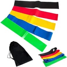 Kit 5 Mini Bands Faixas Elastica de Execícios Em Casa Treino Esporte