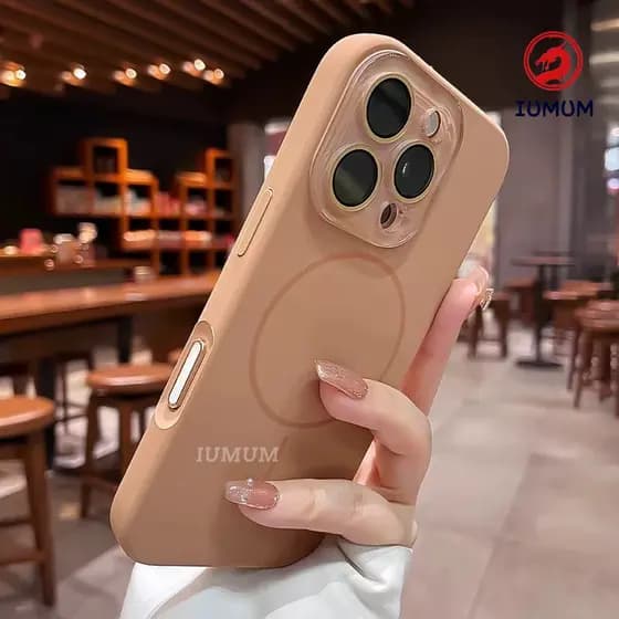 Nova Capa anti-Sísmica De silicone Líquido Fosco iPhone 16 15 14 13 12 11 Pro Max Suporte Traseiro Rígido Magsafe