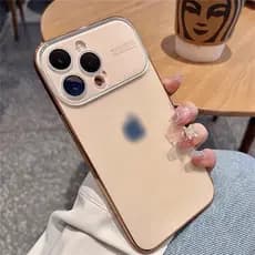 Novo Caso Fosco Banhado A Ouro iPhone 16 15 14 13 12 11 Pro Max Luxo Capa Traseira Resistente Ao Choque Lente Vidro