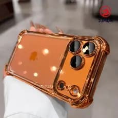 Nova Capa Protetora Acrílica Cromada Para iPhone 17 16 15 14 13 12 11 Pro Max Resistente A Choques