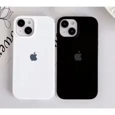 Capinha Silicone Aveludada iPhone Preto Branco  11 12 13 14 15 16 Pro Max Capa iPhone