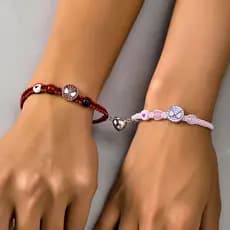 (Conjunto de 2) Pulseira magnética de casal em forma de morcego do Homem-Aranha, feita à mão DTFYTFGU