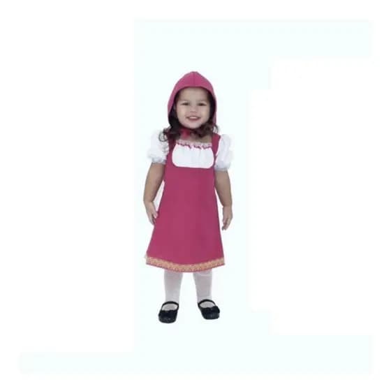 Fantasia Vestido Festa Infantil Menina e o Urso C/ Lenço