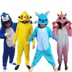 Pijama Kigurumi Fantasia Sonic Banguela Pikachu Stitch Chamander