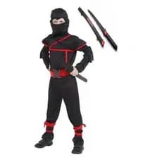 Fantasia Ninja Tecido Top Infantil + Espada Plastico A Pronta Entrega
