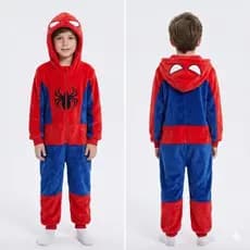Pijama Kigurumi Homem Aranha Plush Fofinho Adulto Infantil Inverno Confortável Unissex