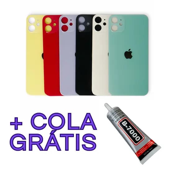 Tampa traseira de vidro iPhone 11 com cola