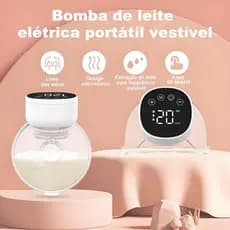 Bomba De Leite Elétrica Portátil Silenciosa Extrator Para Amamentação Mãos Livres Recarregável
