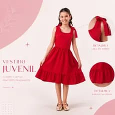 Vestido juvenil feminino casual mide festa estampas lisas de 12 a 16 anos