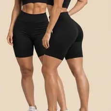 Kit 2 Short Feminino Sem Transparência Cintura alta Suplex Estilo Fitness
