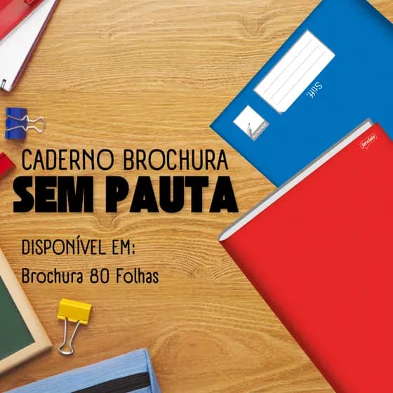 CADERNO BROCHURA JANDAIA SEM PAUTA-Escolha a Estampa